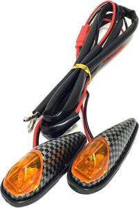 YJスポーツ tomtask バイク 用 ウインカー led 貼り付け はりつけ 汎用 カウル 左右 両面テープ付き (カーボン 