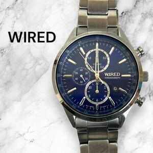 WIRED CHRONOGRAPH ワイアード クロノグラフ 7T92-0SM0 電池切れ 腕時計 メンズ 青文字盤