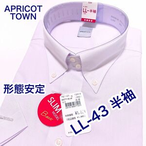 APRICOT TOWN 形態安定　ボタンダウン　半袖ワイシャツ　LL-43 