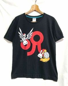 ●美品　CUNE キューン　呪 鶴亀 ウサギプリント Tシャツ ブラック M