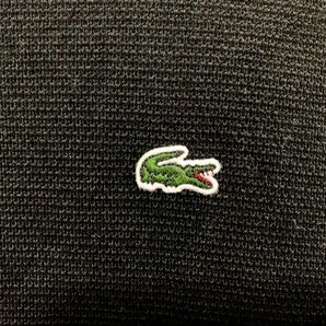 ●美品 LACOSTE × BEAMS 別注 ワニワッペン オーバーサイズ 鹿の子Ｔシャツ 日本製 ブラック 36の画像3