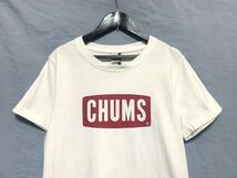 ●美品　CHUMS チャムス　ボックスロゴプリント クルーネックTシャツ ホワイト レディースM_画像2