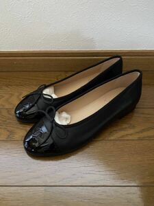  новый товар CHANEL Chanel ba Rely na обувь 37 23.5cm черный 