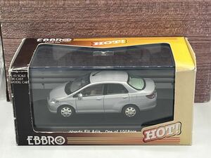 即決有★EBBRO HOT! エブロ 1/43 ホンダ フィット アリア HONDA Fit Aria サテン シルバー メタリック 銀★ミニカー