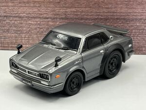 即決有★プルバックカー 日産スカイライン 2000 GT-R KPGC10 ハコスカ ガンメタ @car. ドライブタウン★ミニカー