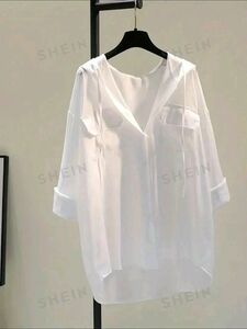 ☆SHEIN ドロップショルダー フード付きシャツ★