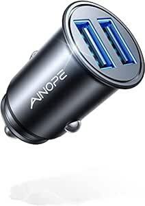 【2024超ミニデザイン】AINOPE シガーソケット usb【全金属/軽量】カーチャージャー 車 充電器 USB 2ポート 4.