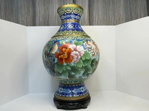 中国古美術 七宝焼 花鳥 大花瓶 蓋物 花器 花入 壺 花生 時代物 唐物 中国