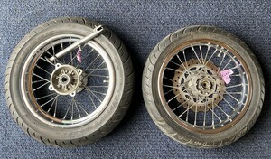  Kawasaki KLX125 D Tracker front and rear tire & wheel set & side stand 