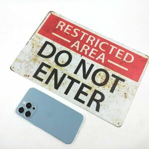 アメリカン風ブリキ看板 メタルプレート DO NOT ENTER 注意 立ち入り禁止の画像5