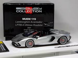  make-up direct sale / I Delon 1/43 Lamborghini Aventador LP780-4 Ultimae Roadster Grigio Nimbus Limited 50 pcs.