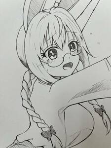 手描きイラスト　東方プロジェクト　東方　モノクロ　うどんげ　鈴仙・優曇華院・イナバ　イラスト　東方project 手描き