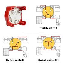 サブバッテリー切替え4ポジション 12v~32V 350A 2バッテリー切断、ロータリースイッチ キャンピングカー/ボート/トラック/バス/RV_画像6