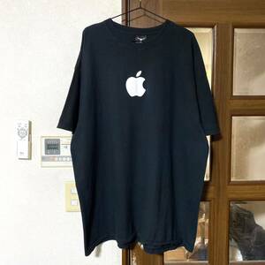 レア Apple Tシャツ アップル 黒 企業 ビンテージ 2XL プロモ 古着 ブラック ロゴ 00s 90s 