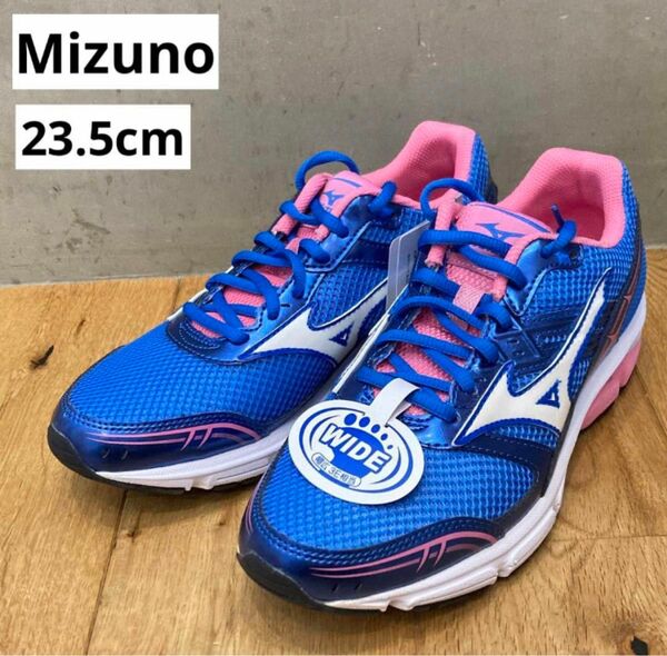 Mizuno ミズノ　ウエーブインペタス　ワイド　スニーカー　レディース　ブルー