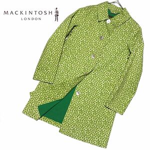 MACKINTOSH マッキントッシュ ゴム引き 総柄 ステンカラー コート 緑