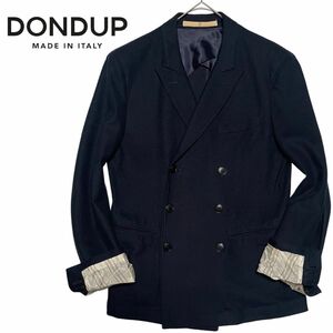 【美品】イタリア製 DONDUP ドンダップ コットン ダブルジャケット 紺ブレ