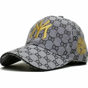 帽子 メンズ レディース ゴルフ キャップ カジュアル 野球帽 CAP MY モノグラム グレー/ゴールド