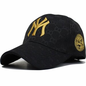 帽子 メンズ レディース ゴルフ キャップ カジュアル 野球帽 CAP MY モノグラム ブラック/ゴールド