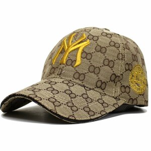 帽子 メンズ レディース ゴルフ キャップ カジュアル 野球帽 CAP MY モノグラム ベージュ/ゴールド