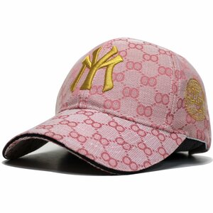 帽子 メンズ レディース ゴルフ キャップ カジュアル 野球帽 CAP MY モノグラム ピンク/ゴールド