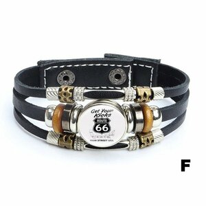 ルート66 ブレスレット メンズ レディース ハーレーダビッドソン ハーレー バイカー オシャレ 合皮レザー アクセ Route 66 Fタイプ