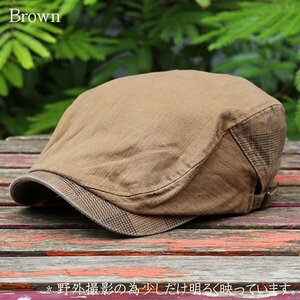  шляпа мужской женский Golf шапочка casual кепка hunting cap хлопок проверка .. длинный Brown 