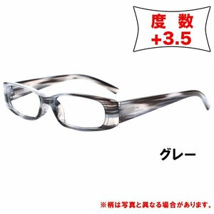 老眼鏡 +3.5 シニアグラス メンズ レディース オシャレ かわいい リーディンググラス　マーブルフレーム グレー