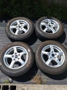 BRIDGESTONE BALMINUM 5本スポークホイール　15x6J+45 114.3H +　ブリヂストンBLIZZAK　VRX2 2019年　スタッドレスタイヤホイール4本セット