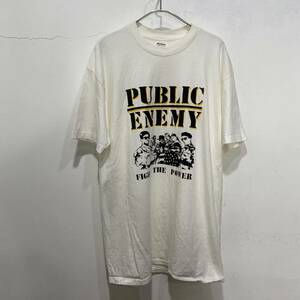 送料無料☆90s☆USA製☆PUBLIC ENEMY☆プリントTシャツ☆ラップt☆白☆XL