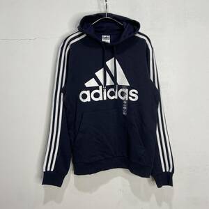 送料無料☆タグ付き未使用品☆adidas☆アディダス☆パフォーマンスロゴパーカー☆スウェットパーカー☆ビッグロゴ☆ネイビー☆S☆E24M