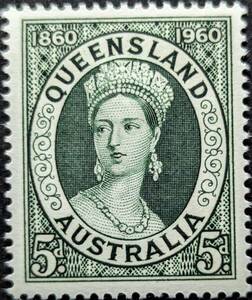 [ foreign stamp ] Australia 1960 year 11 month 02 day issue Queen z Land stamp. 100 anniversary commemoration unused 