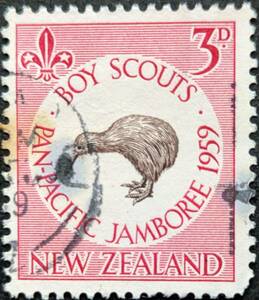 [ foreign stamp ] New Zealand 1959 year 01 month 05 day issue bread Pacific Boy ska uto jumbo Lee . seal attaching 
