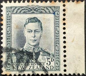 【外国切手】 ニュージーランド 1938-1947年 発行 キング・ジョージ5世-3 消印付き