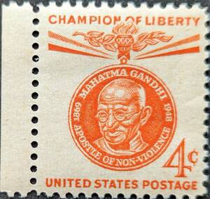 【外国切手】 アメリカ合衆国 1961年01月26日 発行 自由の擁護者 - マハトマ・ガンジー-1 未使用