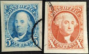 【外国切手】 アメリカ合衆国 1947年05月19日 発行 アメリカ合衆国郵便切手の100周年記念 消印付き