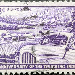 【外国切手】 アメリカ合衆国 1953年10月27日 発行 トラック運送業50周年 消印付きの画像1