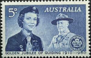 【外国切手】 オーストラリア 1960年08月18日 発行 ガイドのゴールデンジュビリー、1910-1960 未使用