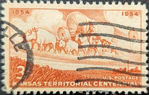 【外国切手】 アメリカ合衆国 1954年05月31日 発行 カンザス準州100周年 消印付き