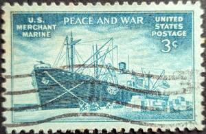 【外国切手】 アメリカ合衆国 1946年02月26日 発行 商船 消印付き