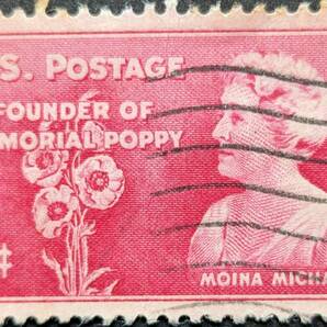 【外国切手】 アメリカ合衆国 1948年11月09日 発行 メモリアルポピー - モイナマイケル 消印付きの画像1