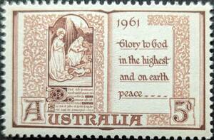 [ foreign stamp ] Australia 1961 year 11 month 08 day issue Christmas unused 