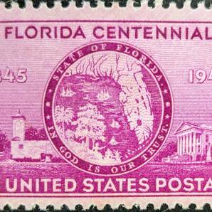 【外国切手】 アメリカ合衆国 1945年03月03日 発行 フロリダ州昇格100周年 未使用の画像1