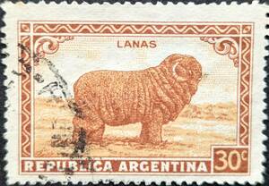 [ foreign stamp ] Argentina 1936 year 01 month 01 day issue ordinary stamp - agriculture -4. seal attaching 