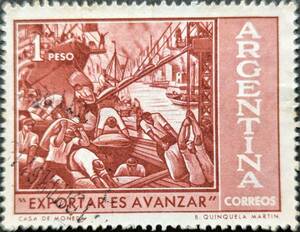 [ foreign stamp ] Argentina 1961 year 02 month 11 day issue export campaign -2. seal attaching 