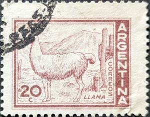 [ foreign stamp ] Argentina 1961-1969 year issue pa-sonaliti& local motif llama g llama . seal attaching 