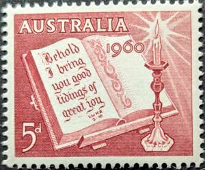 [ foreign stamp ] Australia 1960 year 11 month 09 day issue Christmas unused 