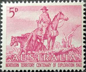 [ foreign stamp ] Australia 1960 year 09 month 21 day issue north person . earth . inspection 100 anniversary unused 