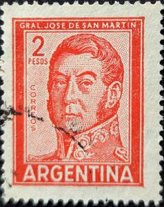 【外国切手】 アルゼンチン 1961-1969年 発行 パーソナリティ&ローカルモチーフ サン・マルティン将軍 消印付き