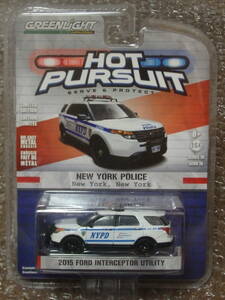 1/64 グリーンライト GREENLIHGT NYPD 2015 FORD POLICE INTERCEPTOR UTILITY NEW YORK POLICE [HOT PURSUIT 19] 未開封品